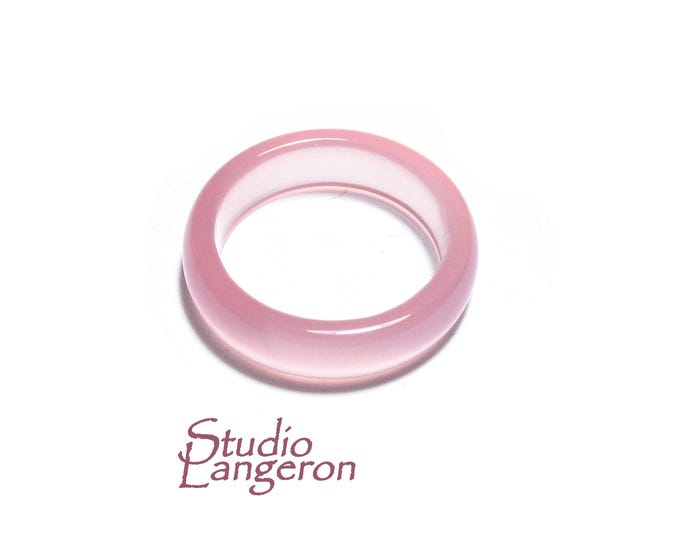 Natural pink chalcedony band Ring sizes 6 1/2, 7, Chalcedony stone ring, Band Rings, Natural Gemstone ring, Unisex rings, Solid gemstone