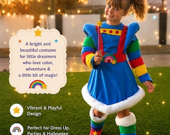 Vestido arcoíris inspirado en la caricatura Rainbow Bright - Niños