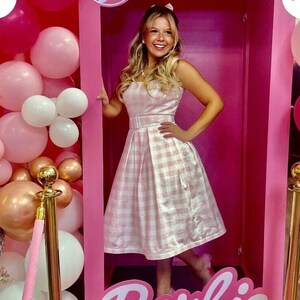 Bubblegum Pink Check Dress Inspired by Margot Robbie