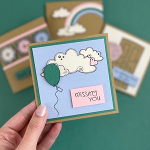 Just Because Note Cards, Card making kit, simple cards for friends Balloon (Single)