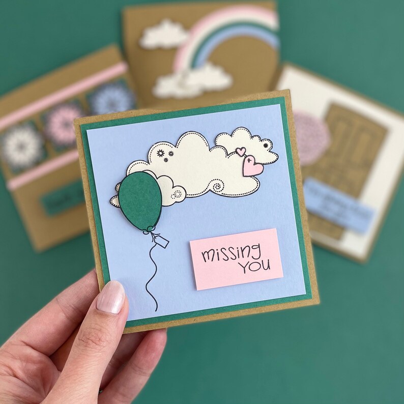 Just Because Note Cards, Card making kit, simple cards for friends Balloon (Single)