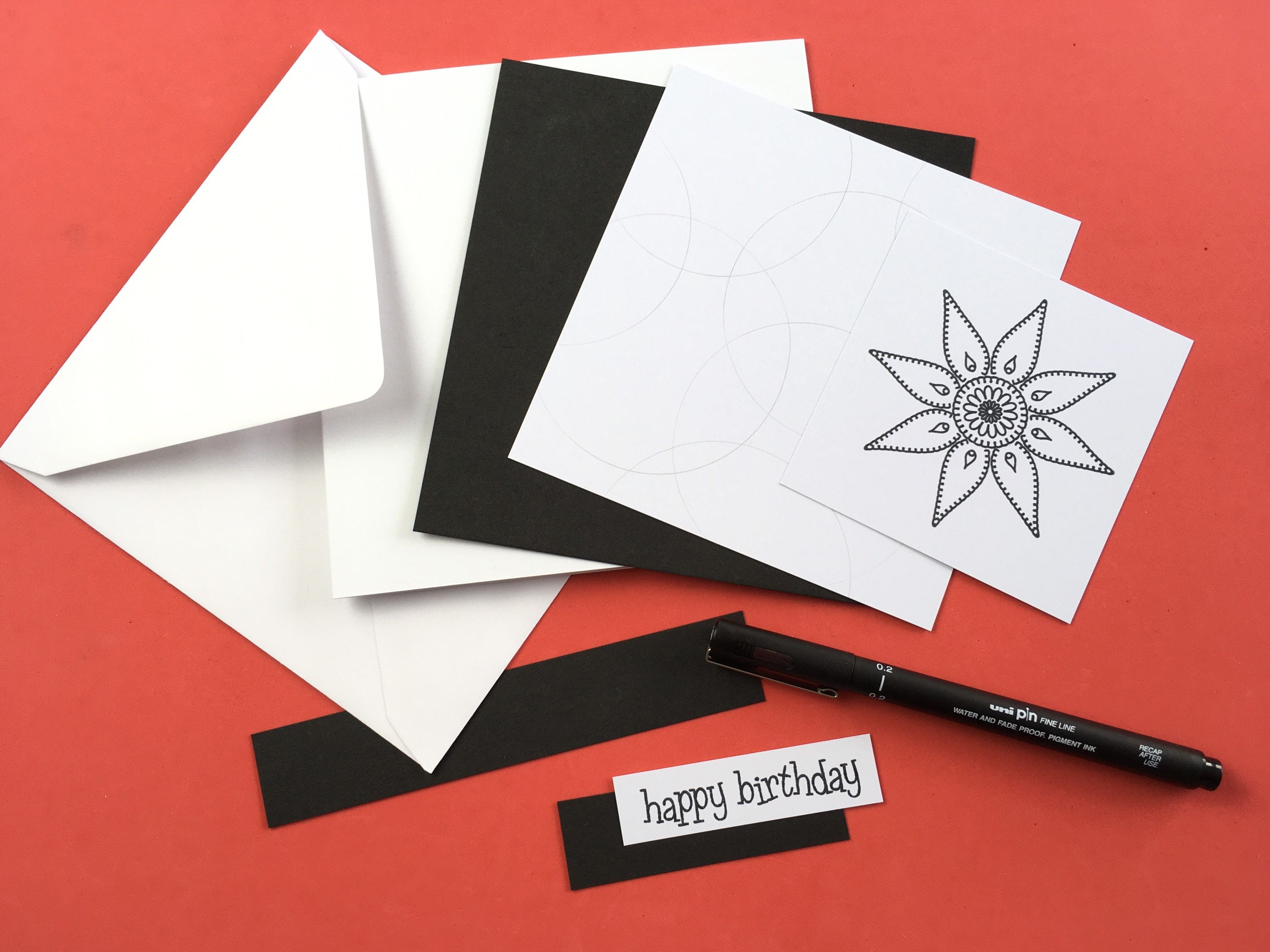 Doodle Flower Card Making Kit, Dbyd Club Kit of the Month Etsy UK