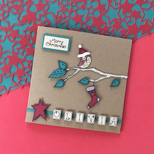 Christmas Owl Card, Christmas Card kit, Card kit, craft kit for adults