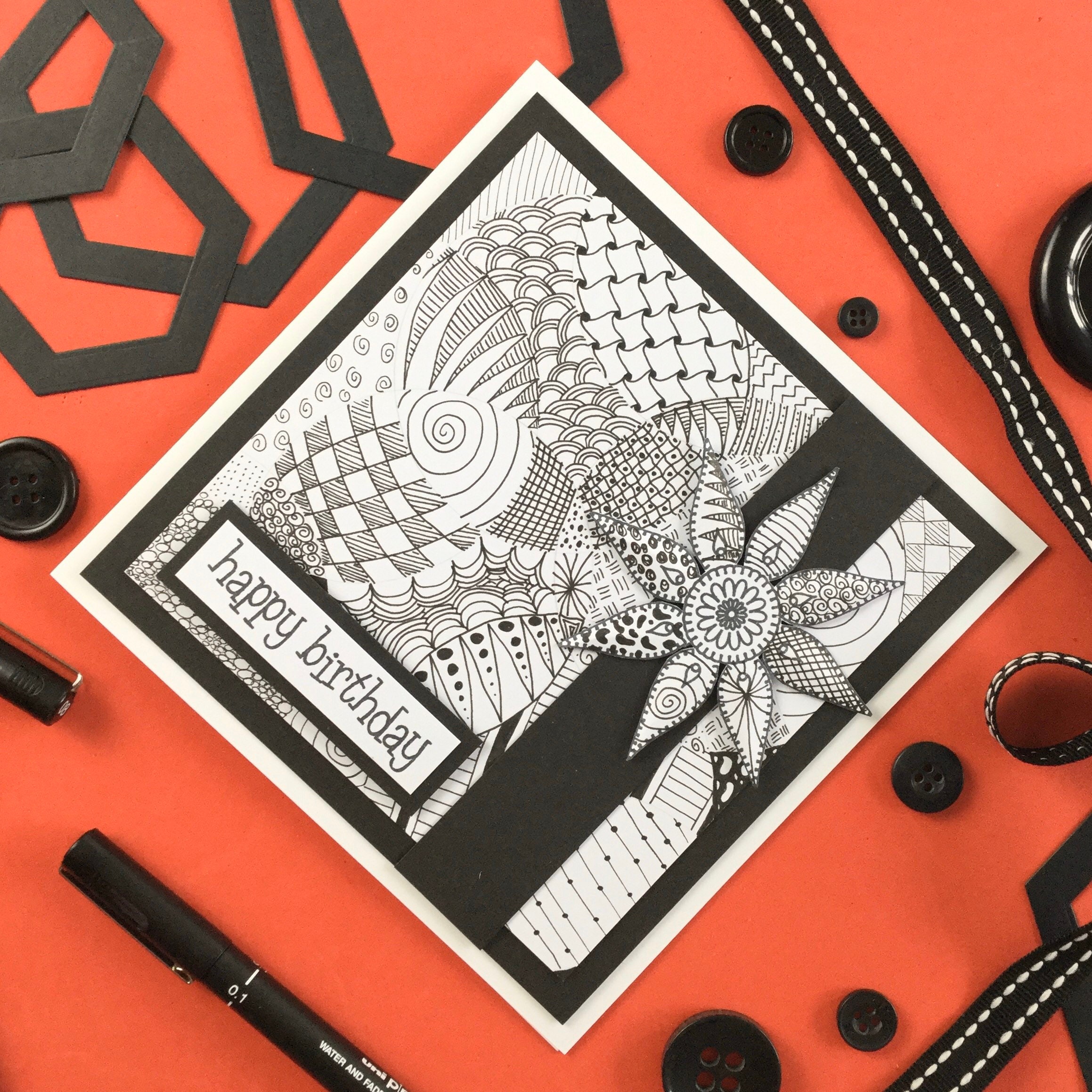 Doodle Flower Card Making Kit Dbyd Club Kit of the Month Etsy