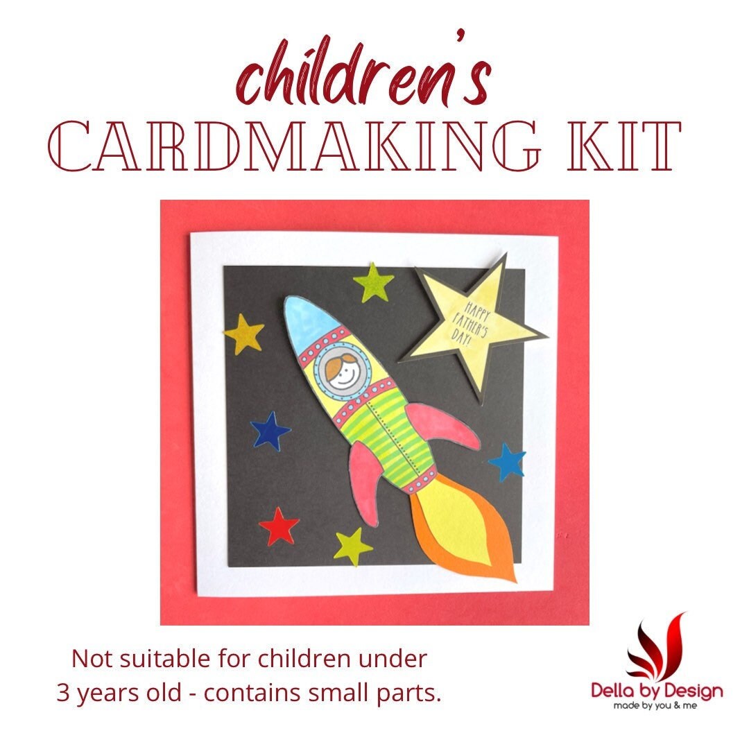 Father's Day Card to Colour, Make a Card for DAD, Rocket Craft Kit
