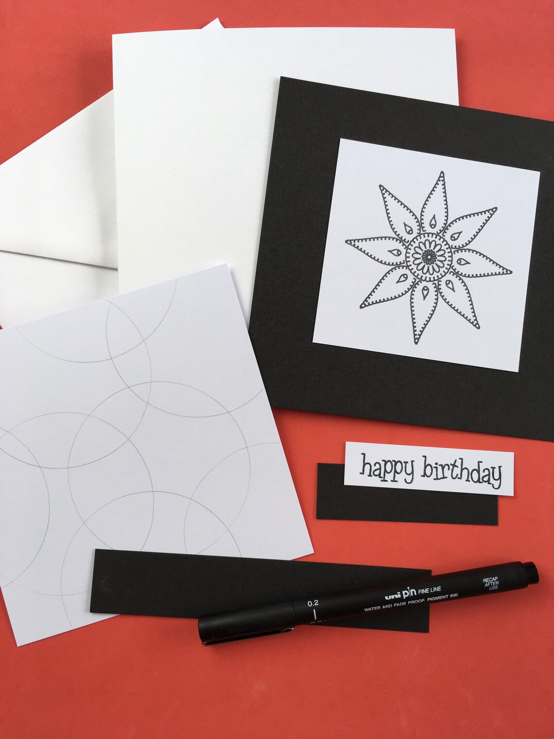 Doodle Flower Card Making Kit Dbyd Club Kit of the Month Etsy UK