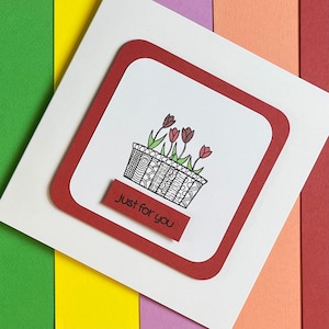 Tulips Card kit, easy doodle kit, drawing kit with pen