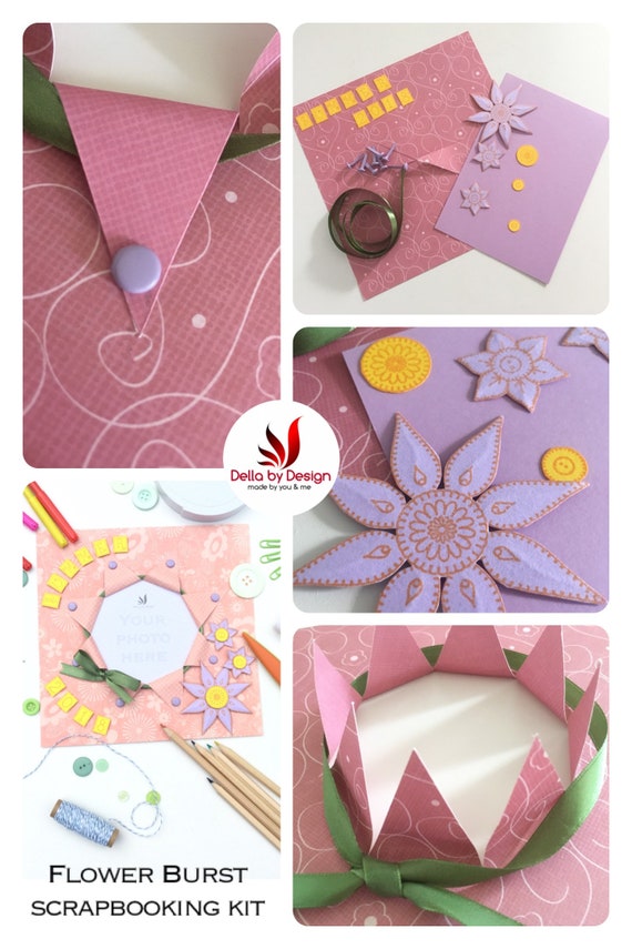 Pretty Scrapbooking Kit, Kids Scrapbook Kit, Flower Scrapbook