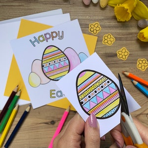 Kid's Easter Card making kit, alternative Easter gift for children, colouring in card