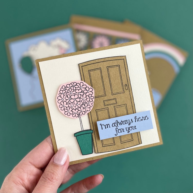 Just Because Note Cards, Card making kit, simple cards for friends Front Door (Single)