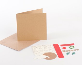 Christmas Pudding Card kit, Xmas Pud Cardmaking idea, Beginner's Craft Kit