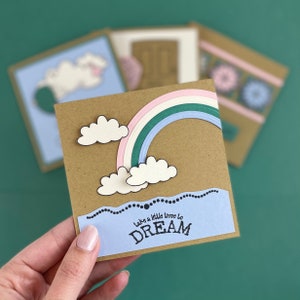 Just Because Note Cards, Card making kit, simple cards for friends Rainbow (Single)