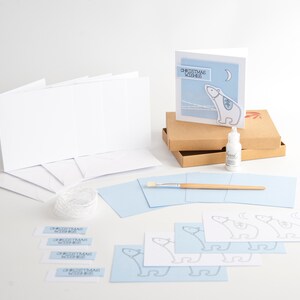 Polar bear Christmas Card, Advanced Cardmaking kits for adults