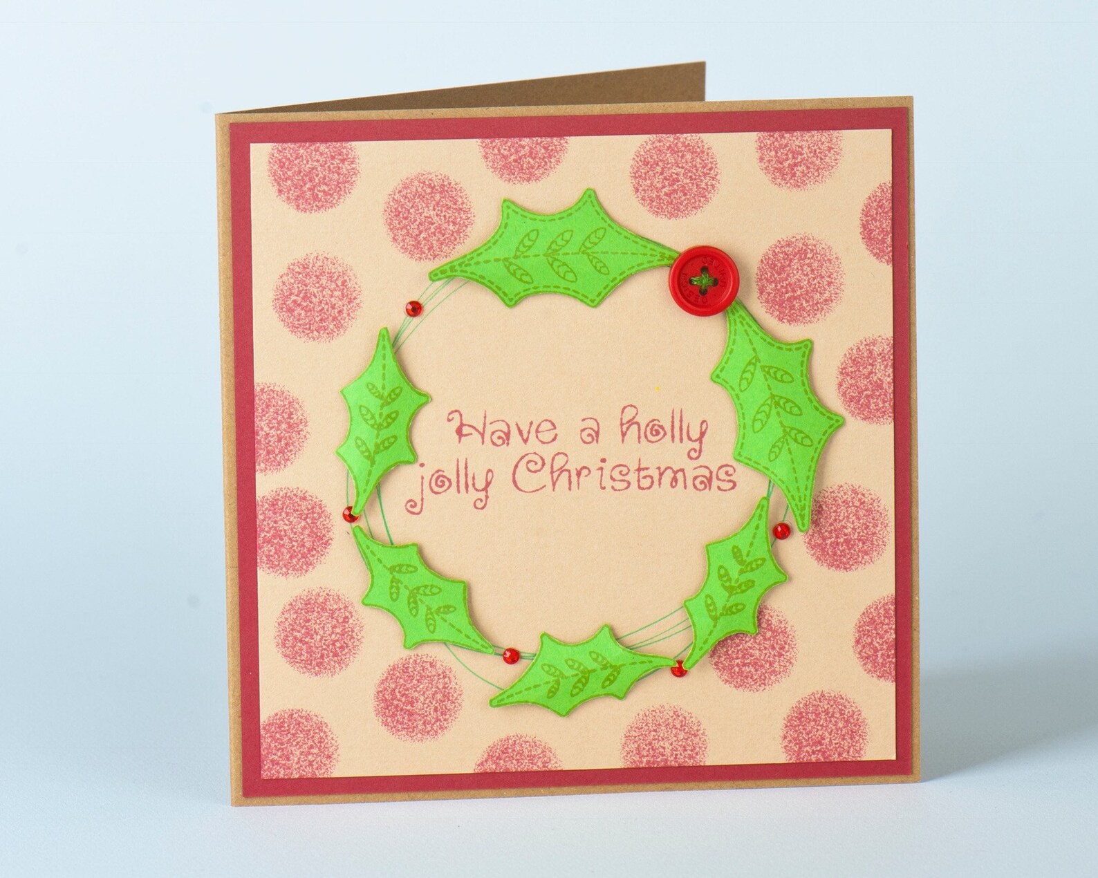 Recycled Kraft Card Kit Christmas Card Kit Xmas DIY Wreath Etsy UK
