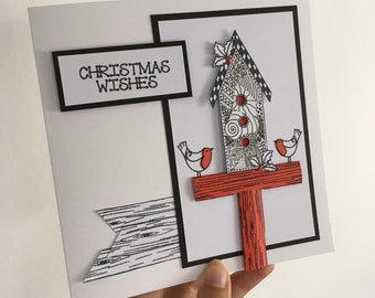 Doodle Christmas Card, Christmas Card kit, doodle kit, crafting kit for adults