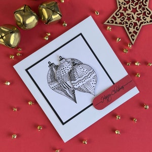 Christmas Baubles Card kit, Card making kit, crafting kit for adults