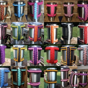 20 and 30 Oz Tumbler Handle College Team Colors Paracord 