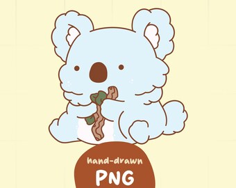 Koala Clipart | Hand-Drawn PNG for Nursery Art (Digital Download)