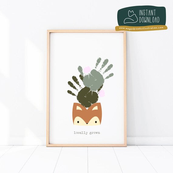 Cactus Handprint Art Cacti Diy Craft for Kids Preschool Etsy