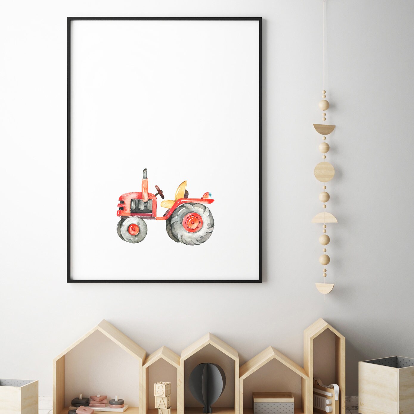 Farm Yard Decor Tractor Instant Wall Art