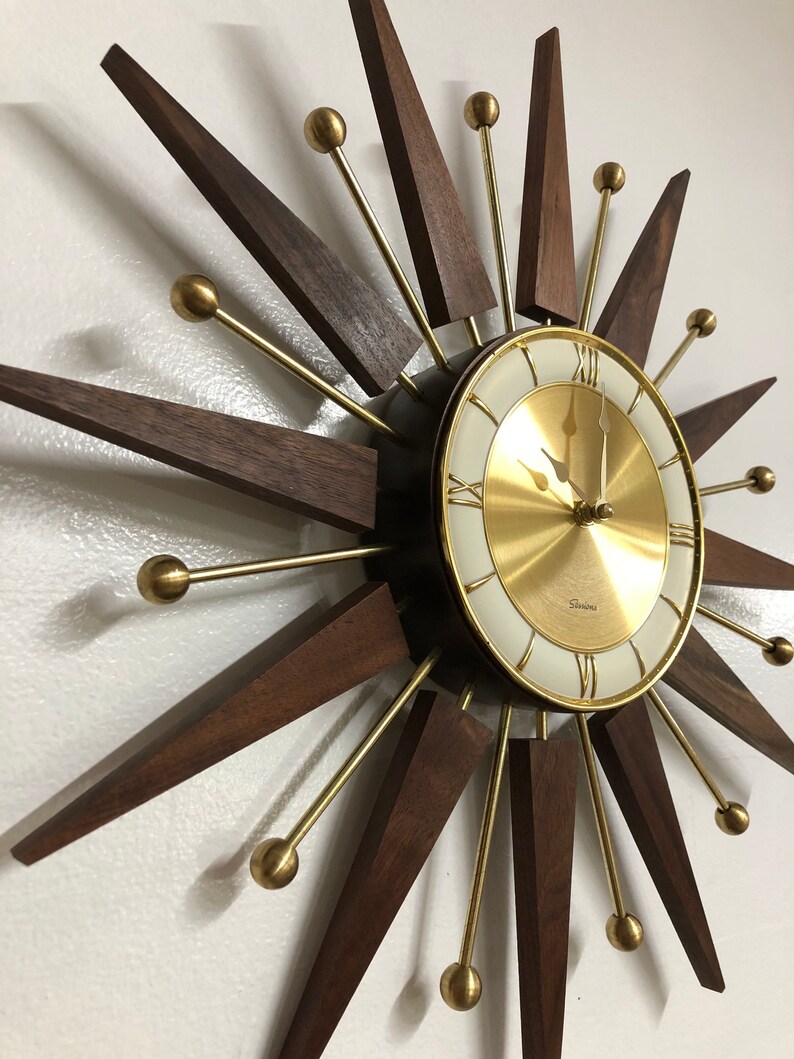 Small vintage face starburst clock Etsy