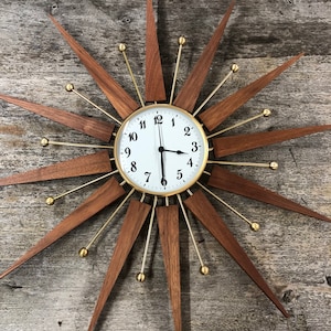 Walnut Starburst Clock