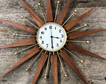 Walnut Starburst Clock