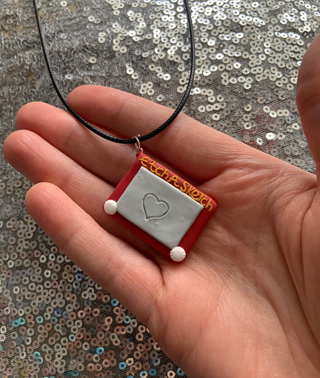 Etch a Sketch Valentines Day Gift Necklace Etsy