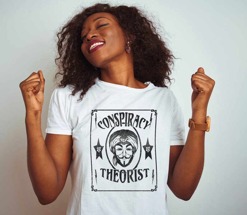 Conspiracy Theorist Screen Print T Shirt Anonymous Guy Fawkes Zoltar
