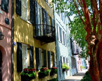 Casas adosadas pintadas, Charleston, Carolina del Sur