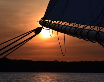 Puesta de sol de mar