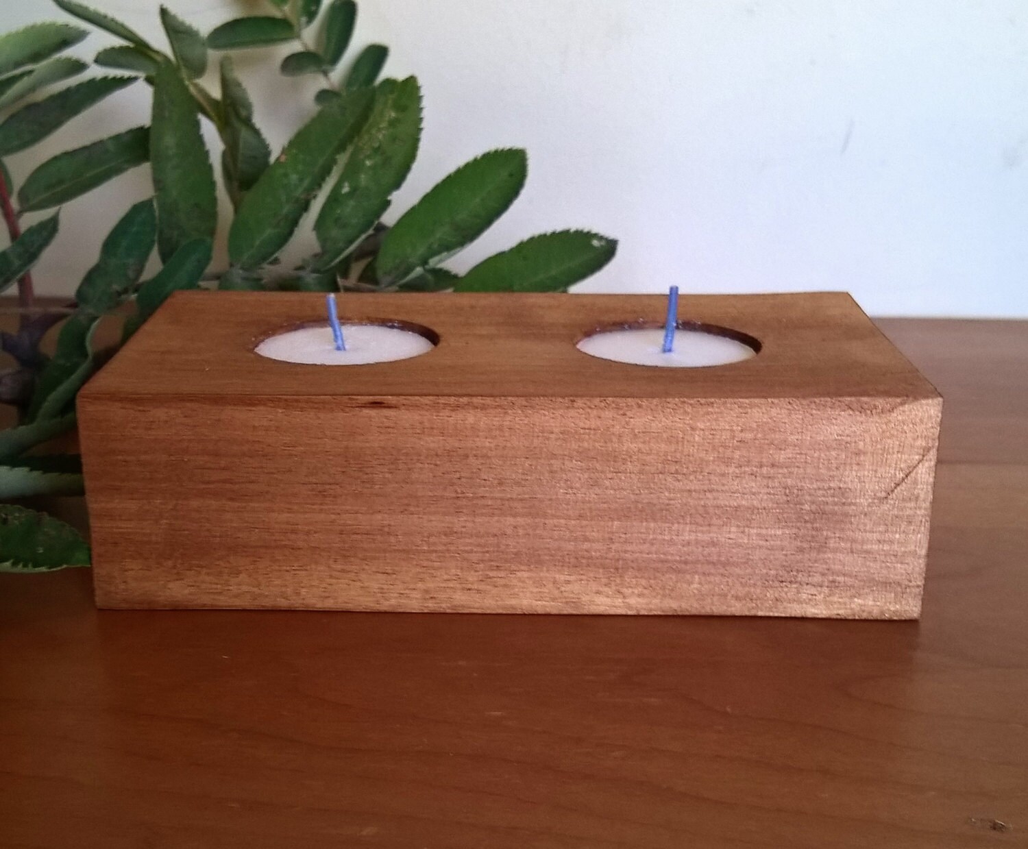 Wood Candle Holder Set of 3 Tea Light Holder Handmade From Tunisian Olive  Wood FREE Wood Conditioner Beeswax 