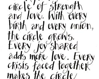 Our Family is a Circle of Strength and Love