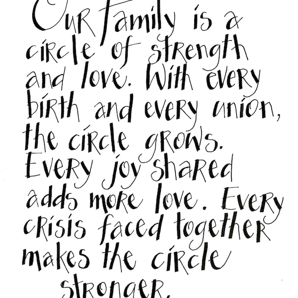 Our Family is a Circle of Strength and Love