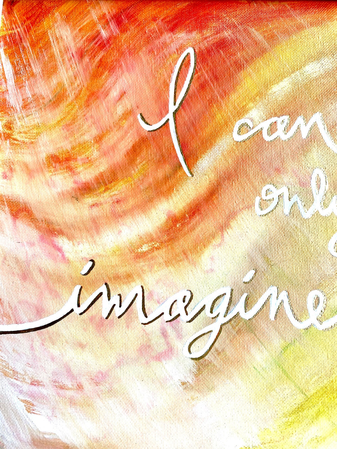 I Can Only Imagine Painting/original Acrylic on Canvas/framed Etsy UK