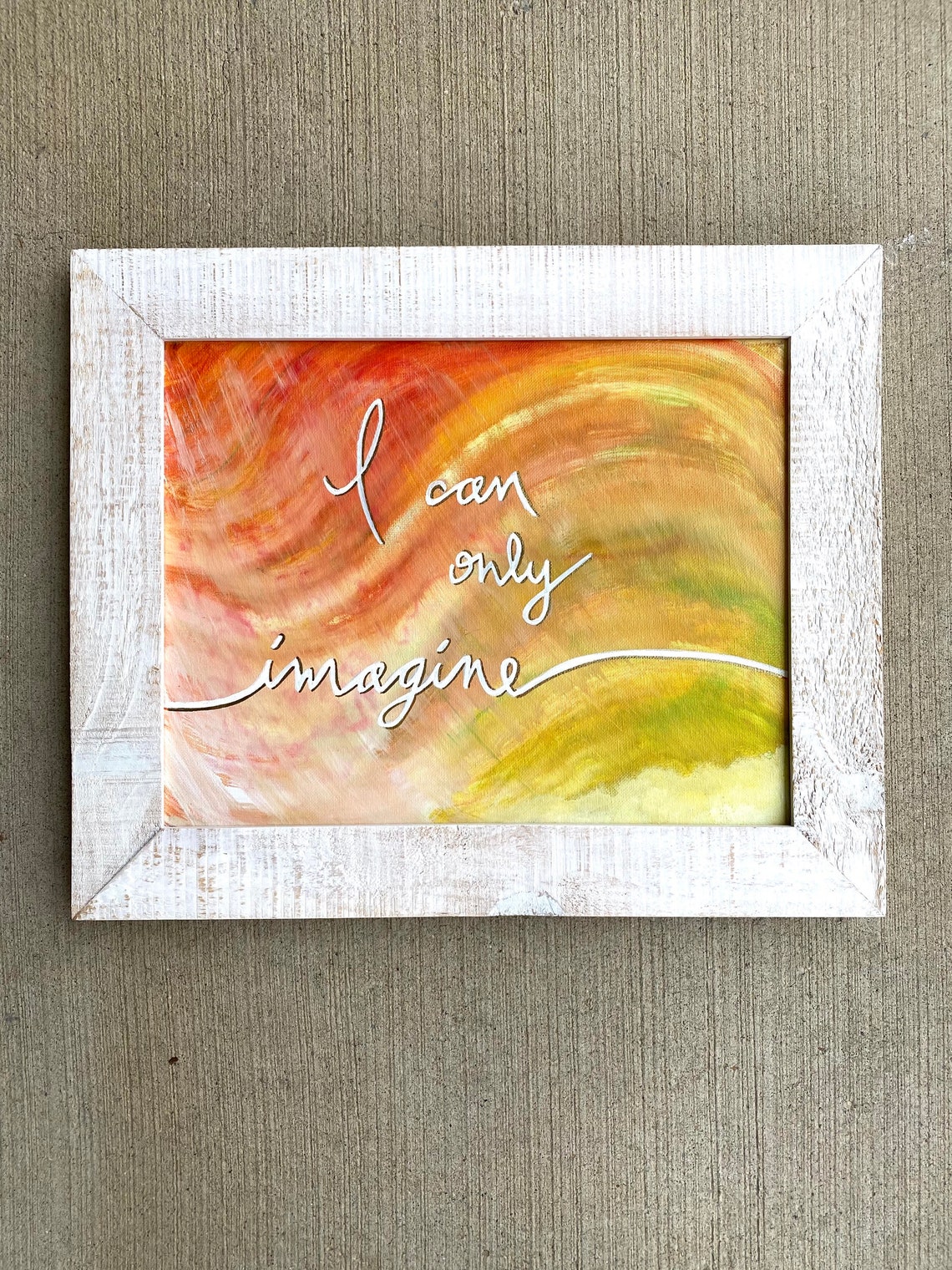 I Can Only Imagine Painting/original Acrylic on Canvas/framed Etsy UK