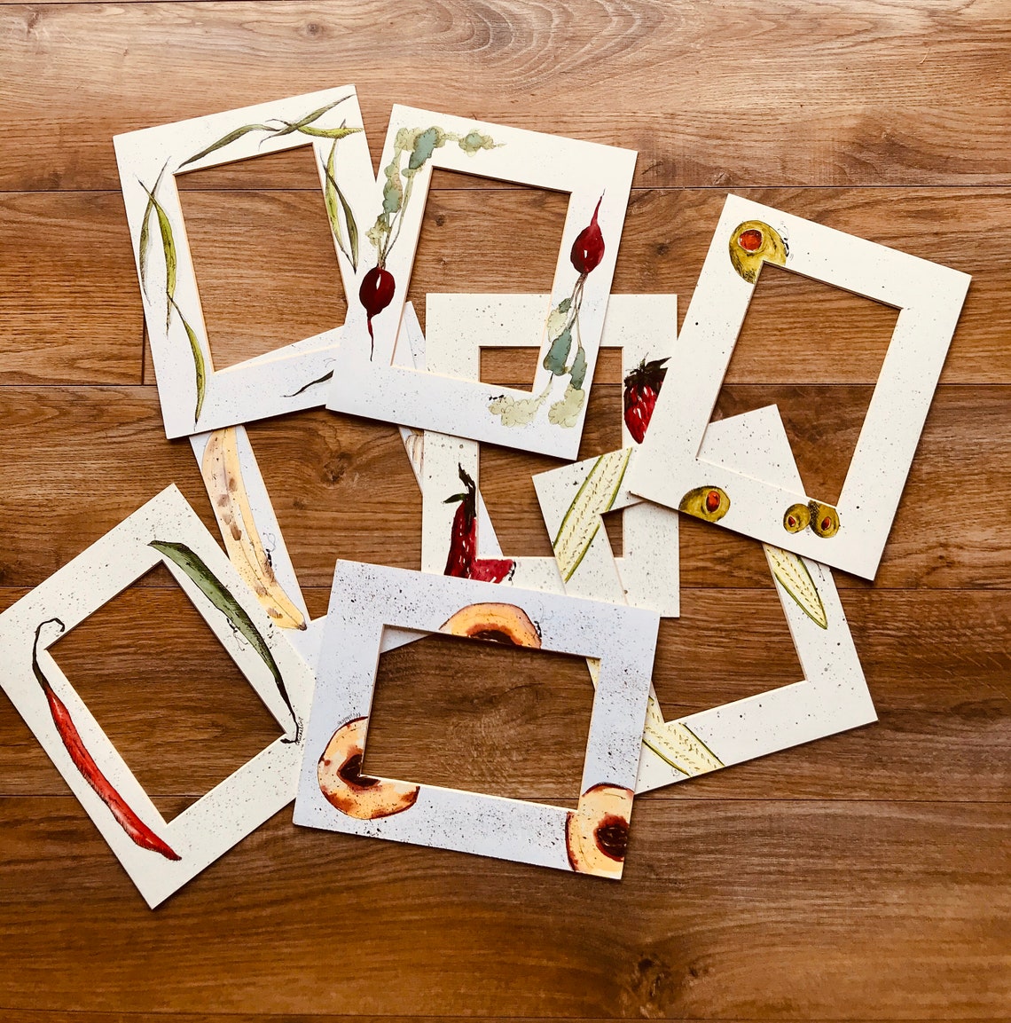 Fruit Watercolor Mats/each One Individually Painted With Watercolors. Etsy