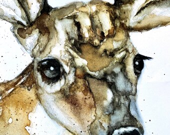 Fawn watercolor print