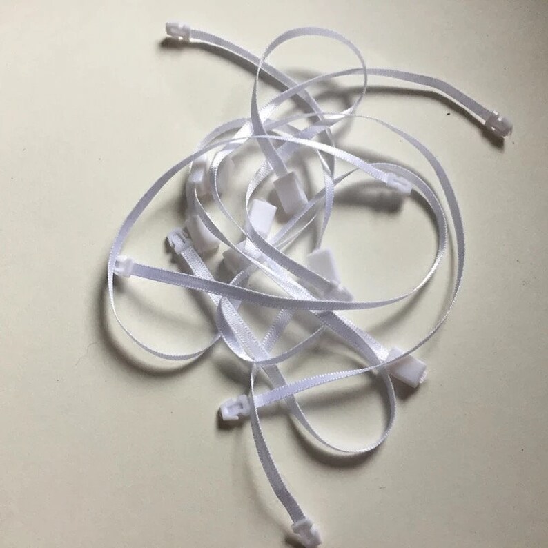 1000 Black/white Satin Ribbon Hang Tag String Lock Fasteners Etsy