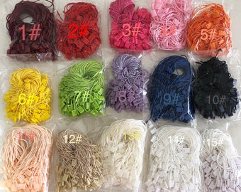 100pcs Poly Nylon Hang Tag String Polyester String Square Snap Lock Fasteners Loop Hook Supplie