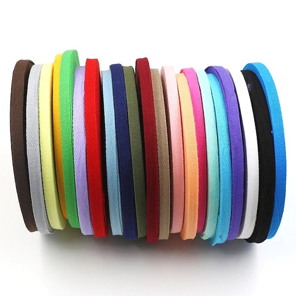 10 Yards 10mm(3/8") Cotton Herringbone Sewing Tape, Apron Twill Tape, Bias Binding Tape, Sewing Supplies 24 Colors Choices