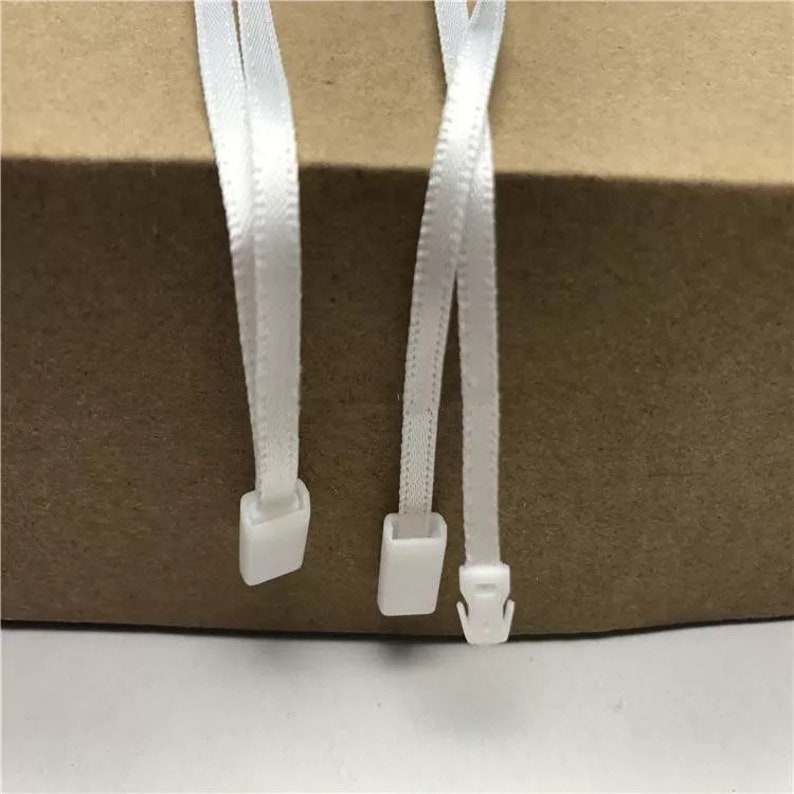 1000 Black/white Satin Ribbon Hang Tag String Lock Fasteners Etsy