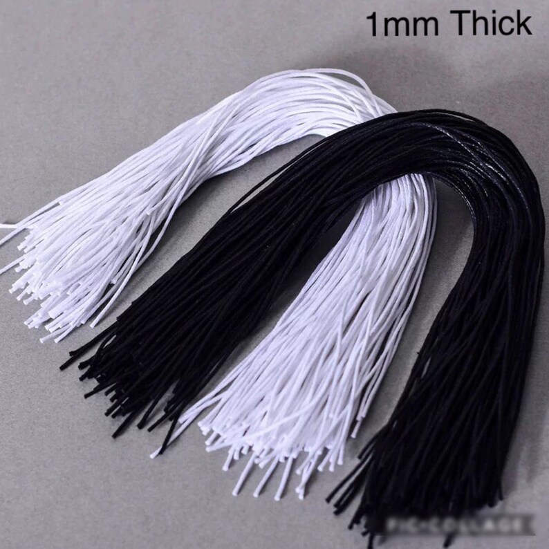 1000pcs 1mm Precut Waxed String, Jute String, Cotton String Black