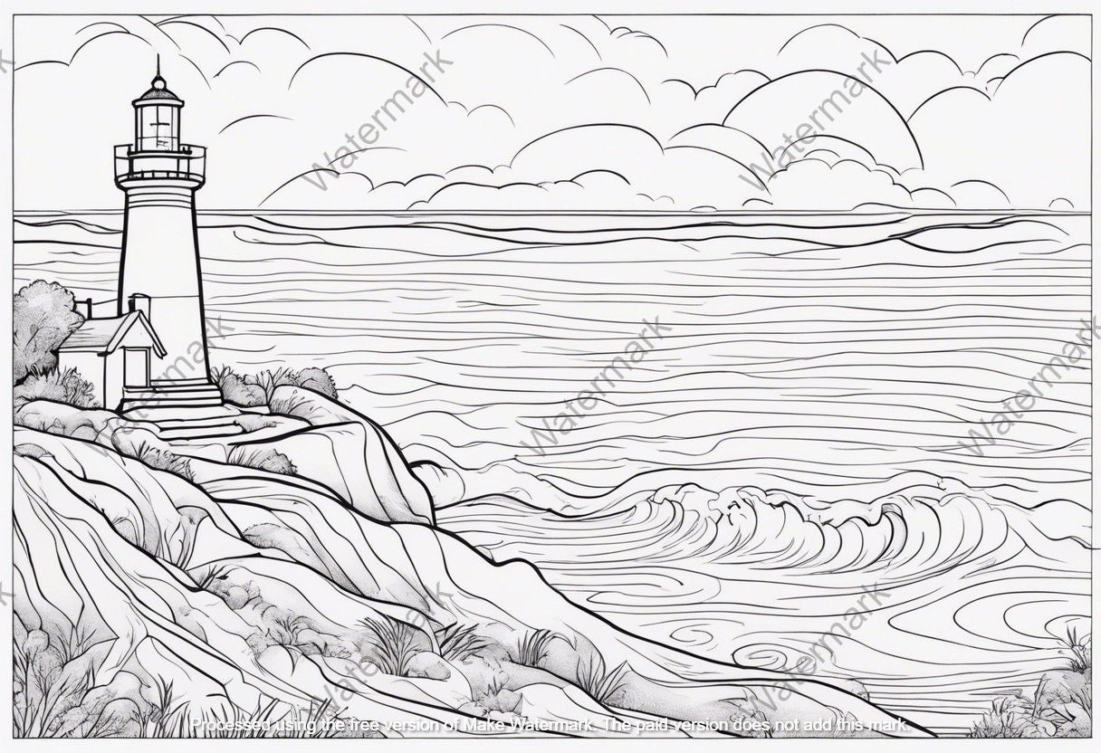 15 Lighthouse Coloring Pages A4 Print Easy - Etsy