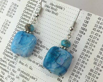 Pendientes piedra azul