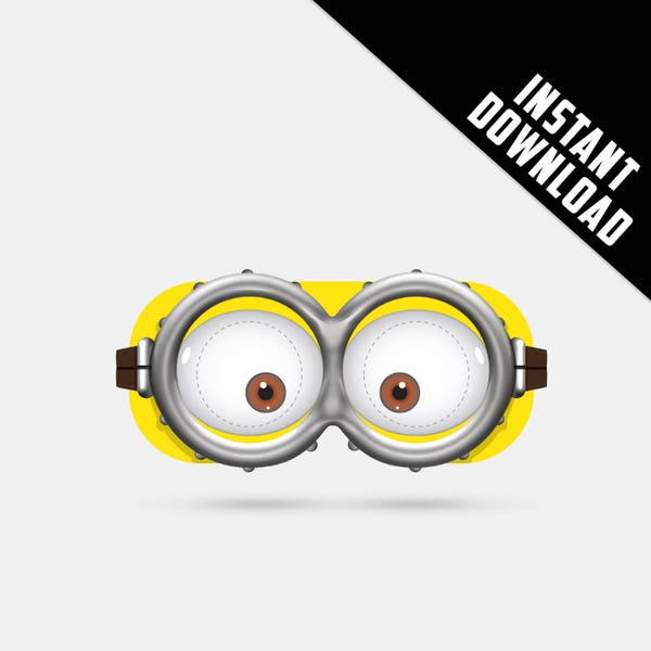 Despicable Me Minion Printable Paper Glasses, party mask, birthday, photo booth props ,kids mask, 3D movie glasses