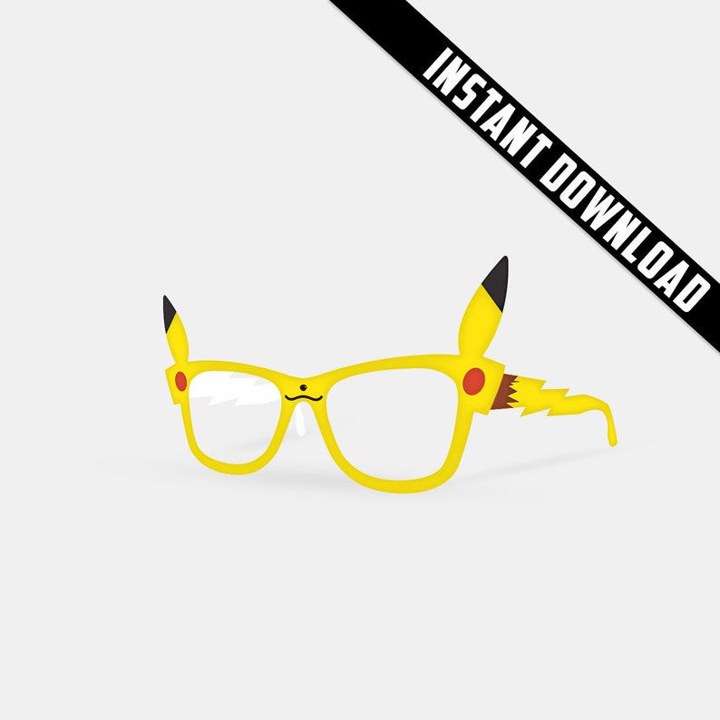 Pokemon Go V1 Printable Paper Glasses Pikachu Party Mask Etsy