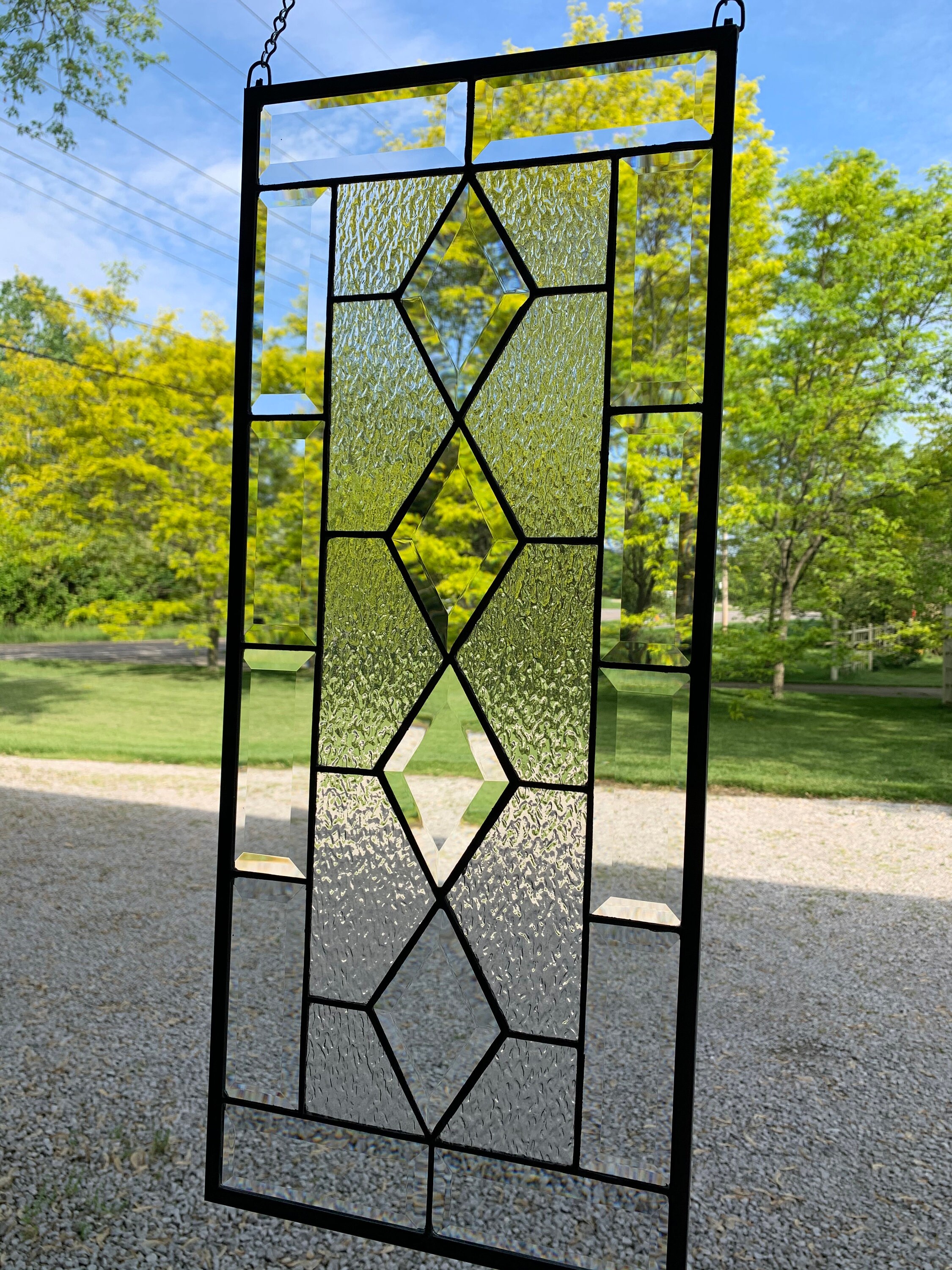 Vertical Clear Stained Glass Panel 170DM 10.5 X Etsy