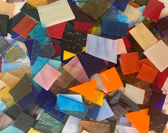 HoneyDewGlass 5 lb Stained Glass Scraps, Art Glass, Mosaic Supplies