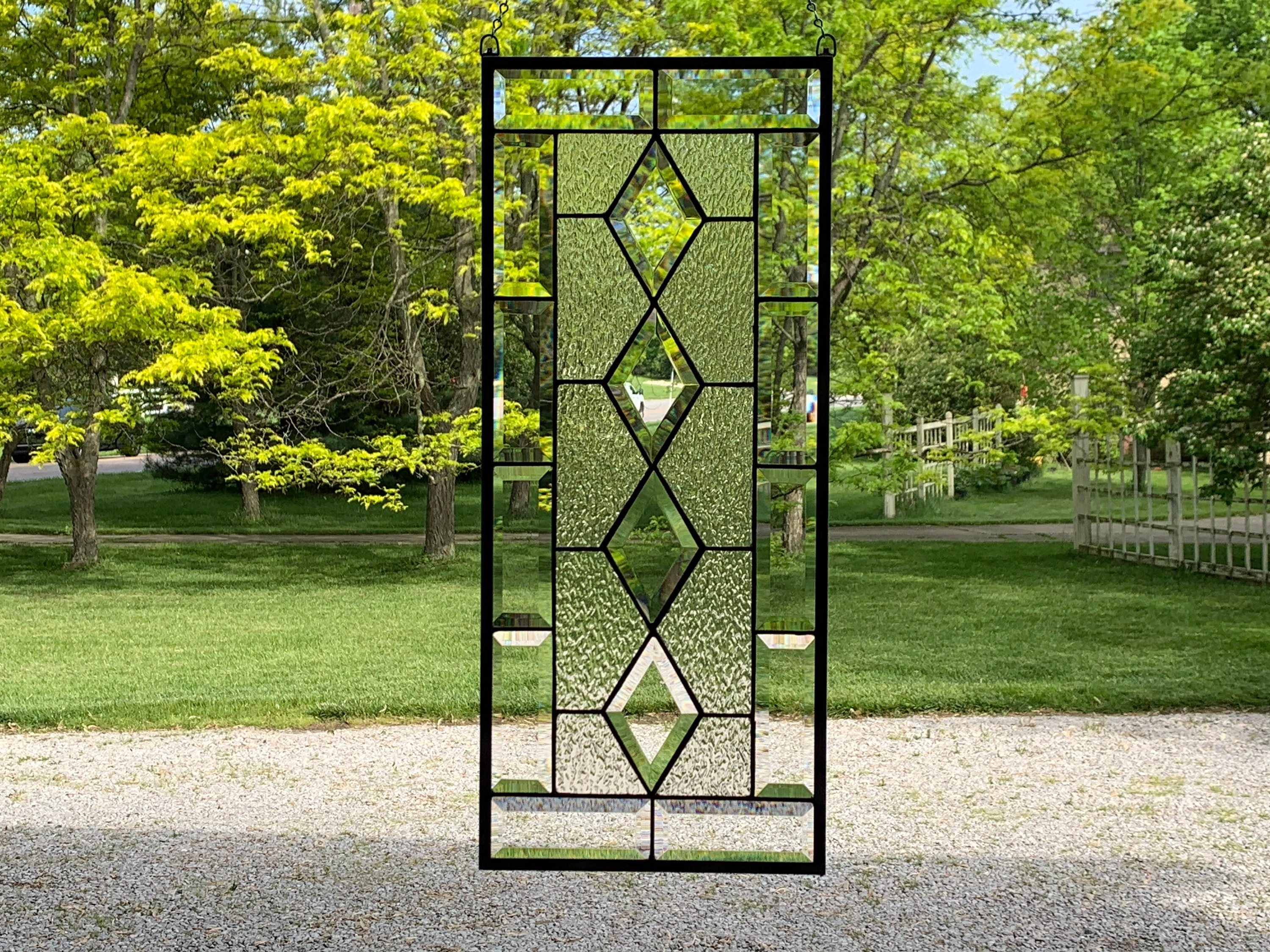 Vertical Clear Stained Glass Panel 170DM 10.5 X Etsy